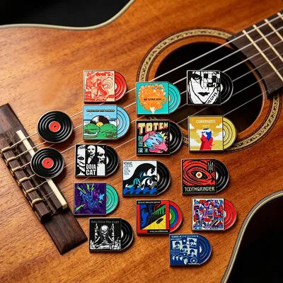 Badges rétro sur le thème de la musique, badges classiques avec couvertures d'albums de rock et de pop, parfaits pour les sacs à dos et les vêtements, cadeau pour les amateurs de musique