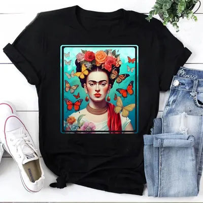 Frida Kahlo Classic Vintage Feminist T-shirt Mexican-style Frida Kahlo Themed Fitting T-shirt Harajuku Sleeve Aesthetic Clothes
