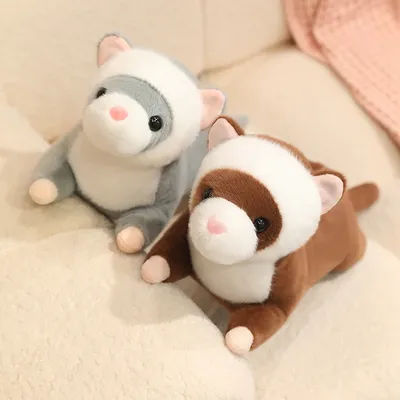50/60 cm Cute Ferret Plush Toys Stuffed Soft Lying Prone Ferret Doll Warm Cozy Animal Throw Pillow Amusing Home Decor