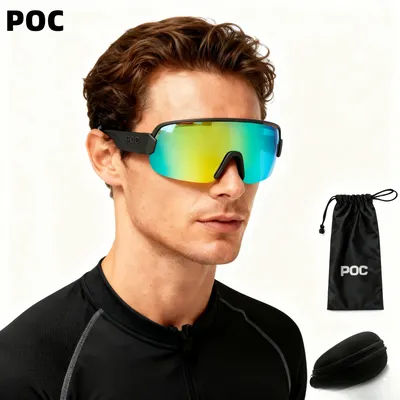 New POC AIM Sports bicycle glasses MTB DH Protective eye protection equipment Fully coated running and hiking Solar goggles