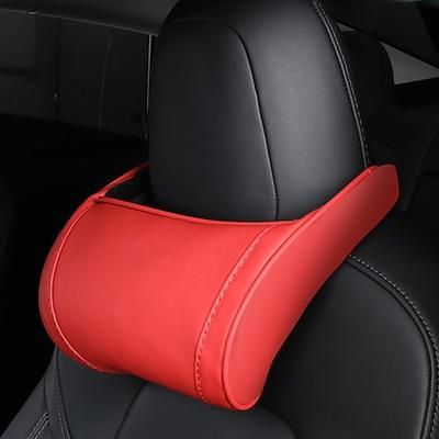 Starfire 1 pacchetto del cuoio genuino appeso seggiolino auto cuscino supporto per il collo poggiatesta per tesla 3 s x y modelli nero rosso caffè colori opzionale