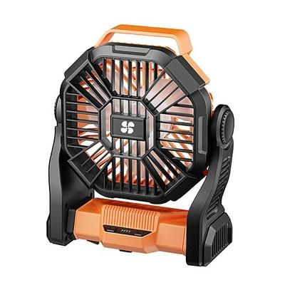 Ventilatore portatile da campeggio con gancio per appenderlo, ventilatore ricaricabile a batteria per tenda, power bank per ricaricare il telefono, ventilatore da scrivania industriale con rotazione a