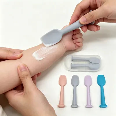 2pcs Large-Sized Baby Diaper Ointment Application Spoons, Silicone Ointment Applicator, Application Spoon with Suction Cup