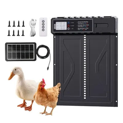 Large Size Solar Powered Fully Automatic Chicken Coop Door Aluminum Alloy with Timer Remote LCD Control for Easy Coop Management