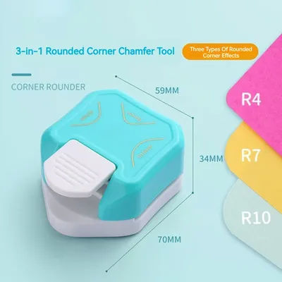 3 in 1 Corner Rounder Punch 4mm 7mm 10mm Paper Corner Cutter Trimmer for Scrapbooking Card Making DIY Craft