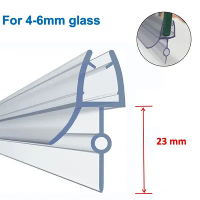 Shower Screen Seal Strip PVC Door Bath Shower Seal Strips for 4-6mm Glass 23mm Gap Glue-free Waterproof Weatherstrip 40 50
