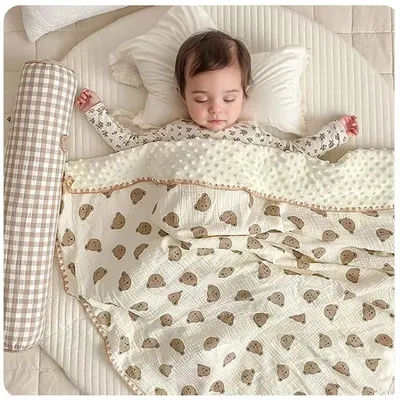 Cartoon Baby Blanket for Newborn Fleece Swaddle Blankets Children Stroller Cover Soft Infant Cotton Bean Velvet Baby Bedding