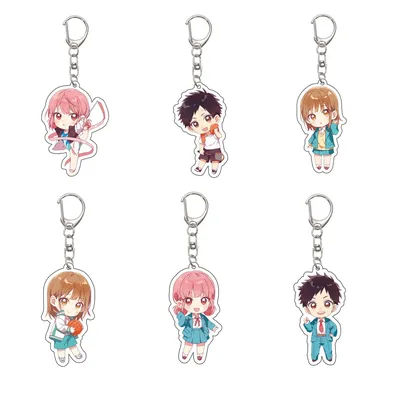 55MM Anime Blue Box Keychain Inomata Taiki/Kano Chinatsu/Chōno Hina Key Chain Acrylic Model Plate Christmas Gifts