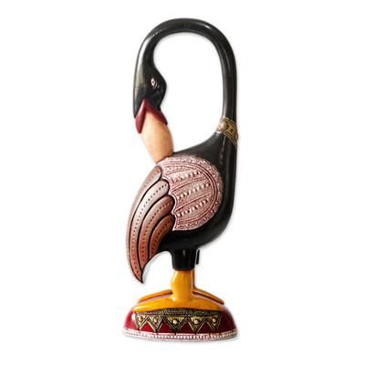 Wood sculpture, 'Sankofa Bird Message'