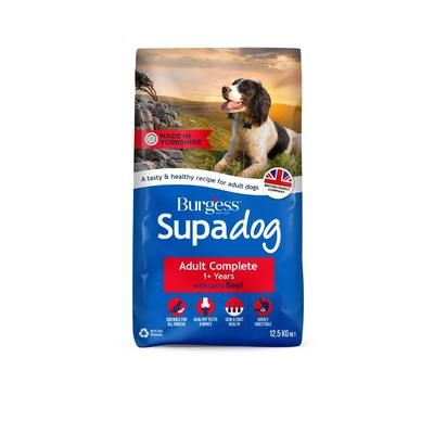12.5kg Tasty Beef Supadog Burgess Dry Dog Food