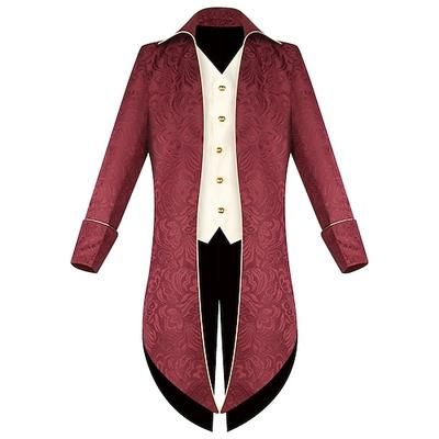 Retrò Vintage Medievale Rinascimento Frac Lunghe Principe Vampiro Gentiluomo Jacquard Costume Per uomo Fantasia Reale Halloween Carnevale Mascherata Fiera Rinascimentale LARP Adulti Cappotto