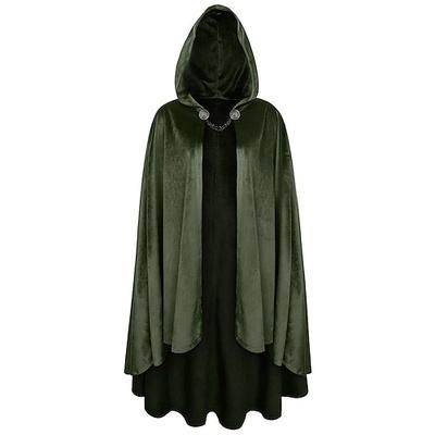 Retrò Vintage Medievale Rinascimento Mantello Strega Vampiro Elfo Costumi da mago Costume Per uomo Fantasia Halloween Carnevale Mascherata Fiera Rinascimentale LARP Adulti