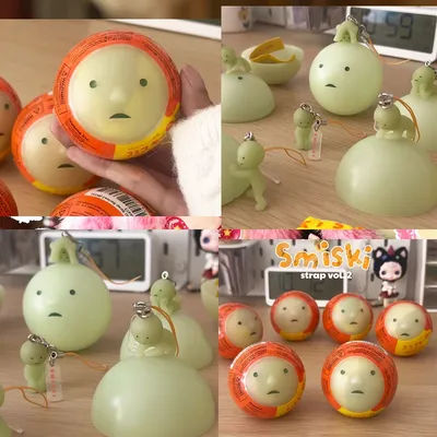 Genuine Smiski Ornament V2 Series Mystery Box In Stock Noctilucent Green Doll Action Cartoon Desktop Decoration Model Doll Gift