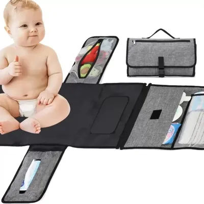 Multifunctional Waterproof Baby Changing Pad, Foldable Diaper Storage Bag for Babies