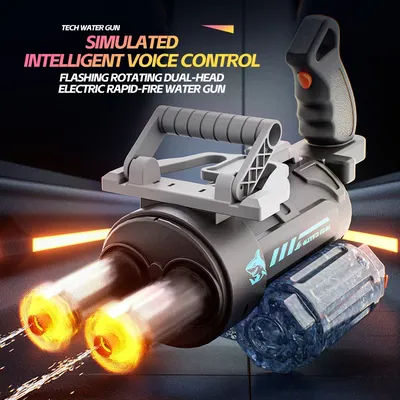 Electric Water Gun with Double Dazzling Lights, Shooting Burst Water Blaster Outdoor Beach Pool Toy for Boy Adult Children Gift