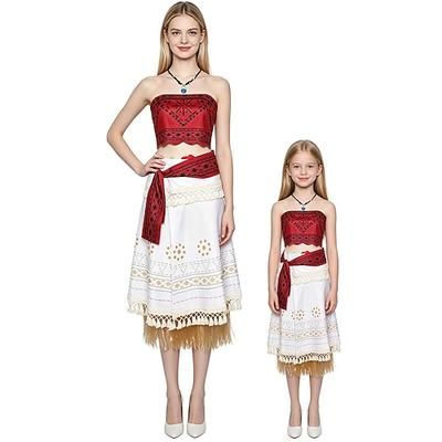 Isola tropicale Avventuriero dell'oceano Principessa Abito da ballo hawaiano Hula Costume originale Film Cosplay for Ragazze Bambini Adulti Halloween Carnevale Settimana del libro Performance Con il
