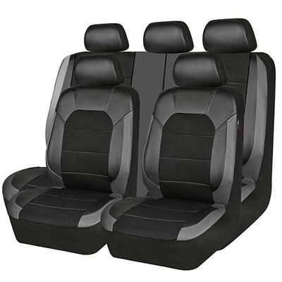 Set completo di 9 coprisedili universali per auto, in similpelle nera. Protezioni per sedili in tessuto a rete traspirante per auto, SUV, berline, camion, impermeabili accessori per interni