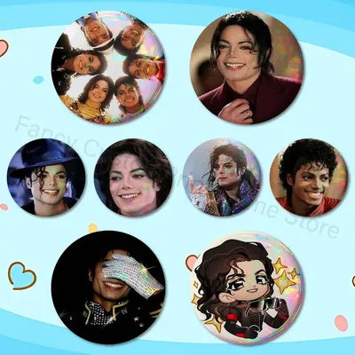 Dance King M-Michael Jackson MJ Pins 58mm Cute Cartoon Badge Handmade Brooches for Backpack Accessories