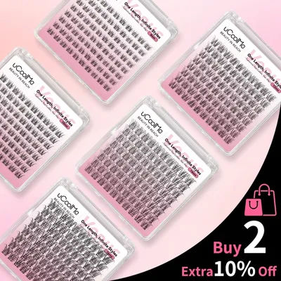 uCoolMe Lashes Venus Single-length False Eyelashes 80pcs Invisible Band 8 10 12 14 16mm Zero-Waste Uniform-Size Lash Extensions