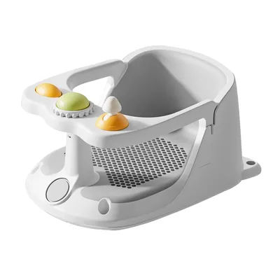 Baby Bath Seat with Interactive Toys, Non-Slip Suction Cups, Breathable Mesh, for Sit-Up Babies 6-36 Months Easy to Clean