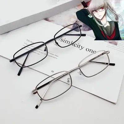 Cosplay Props Anime Danganronpa Peko Pekoyama Cosplay Glasses Rectangle Sunglasses Retro Metal Frame Female Glasses Anime