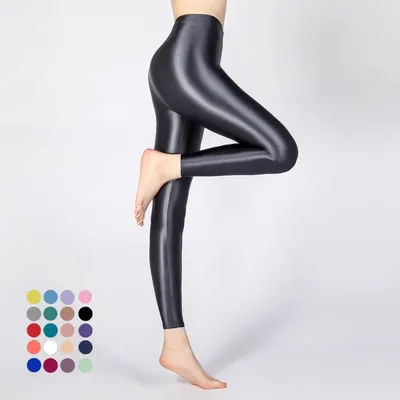Pantalon brillant grande taille pour femme, leggings sexy brillants et élastiques à taille haute pour le sport, le fitness et le yoga