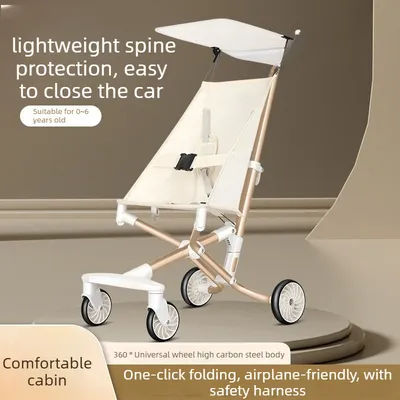 Baby Stroller Children's Artifact One-click Folding Baby Simple Stroller Pocket Light Boarding Play Stroller