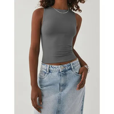 Chemise sans manches à fond serré avec haut dos nageur à col rond