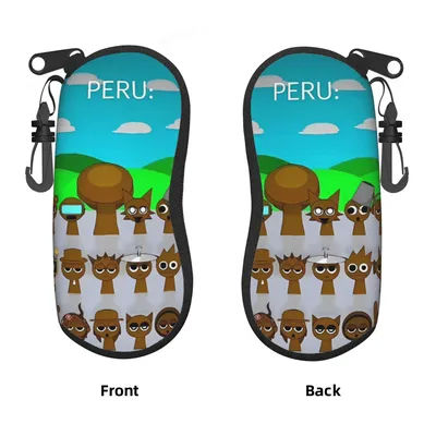 Sprunki Game Cartoon – étui à lunettes, pochette quotidienne pour lunettes de soleil, accessoire vintage unisexe pour lunettes, boîte à lunettes imprimée