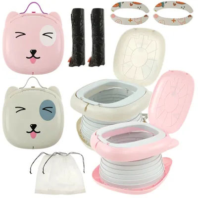 Portable Foldable Potty Baby Travel Boy WC Girl Pot Toilet Anti-slip Kids Training Pot Outdoor Camping Bathroom Baby Potty