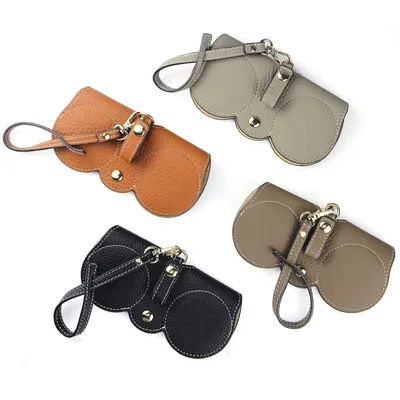 Étui à lunettes en cuir véritable, pochette pour lunettes de soleil, sac de rangement Mickeystyle, housse pour lunettes, étui à lunettes Portable