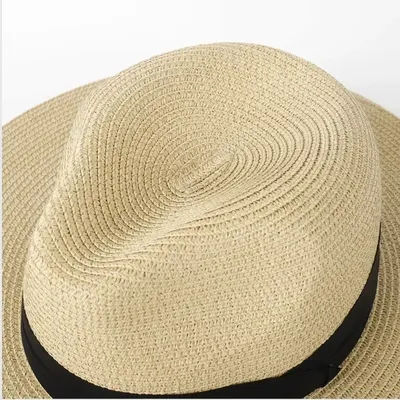 Chapeau Panama XL 61-64 cm – Chapeau de soleil en paille à large bord pour hommes et femmes, Fedora de plage grande taille, chapeau d'été à grosse tête (55-60 cm également disponible
