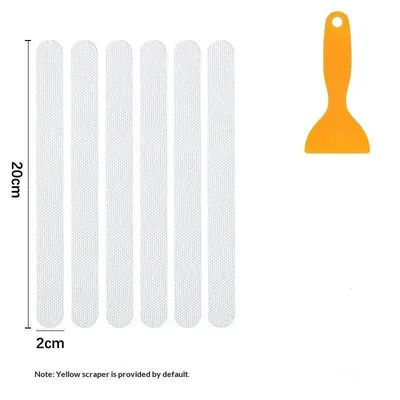 6/12/24Pcs Anti-Slip Shower Stickers For Bathtub Shower Floor Safety Strips With Scraper Ideal For Families Kids Adults Seniors