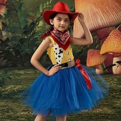 Jessie Principessa Vestito Abito da damigella Abiti in tulle Cosplay for Ragazze Bambini Giornata universale dell'infanzia Mascherata Settimana del libro Sinfonia di storie