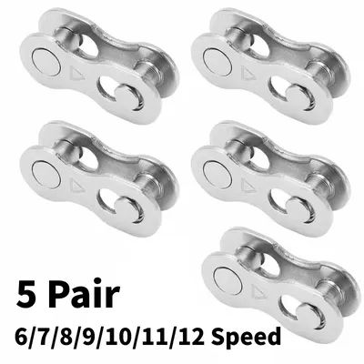 5 Pairs Bicycle Chain Link 1/6/7/8/9/10/11/12 Speed Bicycle Chain Connector Quick Coupling Steel