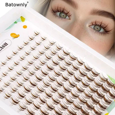 120 Clusters of Brown False Eyelashes, Manga Eyelash Clusters, Pointed Tail D Curl Fairy Style Eyelash Extensions, 8-16mm Anime Single Cluster Eyelash Extensions, Suitable for DIY Eyelash Beginners