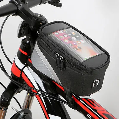EVA Bicycle Front Frame Bag Touch Screen Bicycle Bag MTB Waterproof Phone Holder Case Bicycle Accessories PU 6.7inch Bike Bag