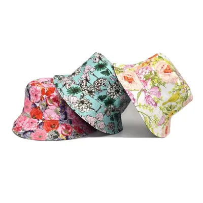 Chapeau Bob en Polyester à Imprimé Floral de Dessin Animé, Chapeau de Pêcheur, Casquette de Soleil pour Voyage en Plein Air pour Filles et Femmes 10