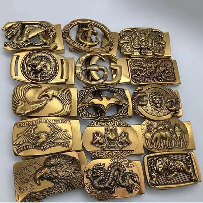 Boucle de ceinture vintage pour homme en alliage imitation cuivre, tête de boucle automatique dorée, style mode haut de gamme