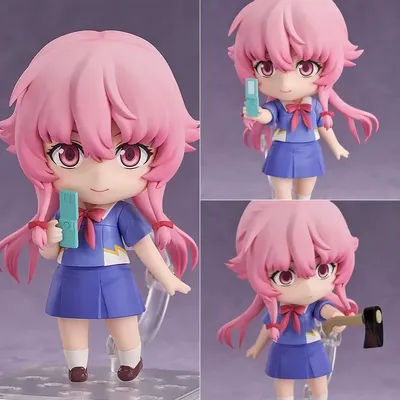 Anime 2316 Future Diary Yuno Gasai Movable Figure With Swap Faces Boxed Model Desktop Ornament Collectible Anime Toy Gift Fans