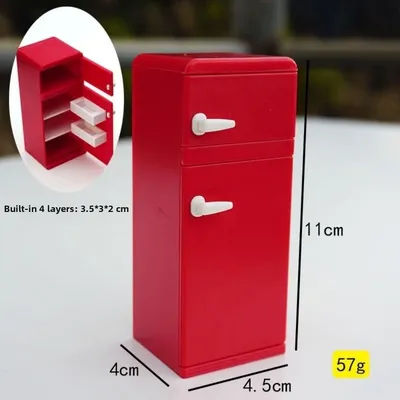 New Mini Refrigerators Cabinets Furniture Multistyles Wood&Plastic Cottage Dollhouse Kitchen Refrigerator Dining Chair Table