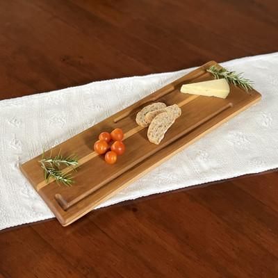 'Minimalist Hand-Carved Long Teak Wood Charcuterie Board'