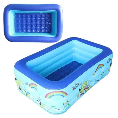 Inflatable Swimming Pool Large Family Pool PVC Thicken Rectangle Framed Children Swimming Pool Summer Outdoor Baby Bathtub Toys