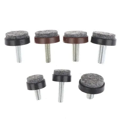 NEW 4/8Pcs Felt Adjustable Round Furniture Leg Screws Anti Slip M6 M8 Table Chair Cabinet Balance Feet Pads
