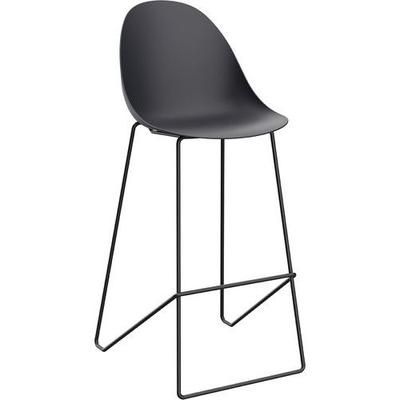 Tabouret Haut Void Pied Noir Assise Noire - Meet By Paperflow