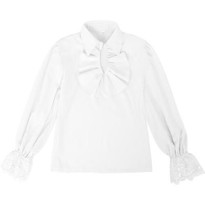 Retrò Vintage Medievale Rinascimento Camicia Lunghe Principe Pirata Nobile Punteggiato Costume Ragazzi Costumi da pirata Halloween Carnevale Fiera Rinascimentale LARP Bambini Camicia