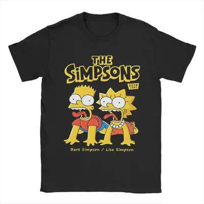 T-shirt en coton pour hommes et femmes, dessin animé drôle des S-Simpsons, haut décontracté à col rond et manches courtes