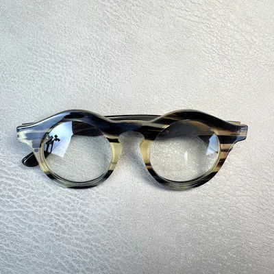 Montures de lunettes uniques Vintage rondes faites à la main corne naturelle Prescription lecture homme femmes montures de lunettes optique myopie lunettes
