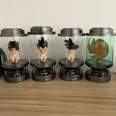 Dragon Ball Q Version Kid Goku Vegeta Broly Cell Baby Led Light Up Figure Anime Model Desktop Collectible Toy