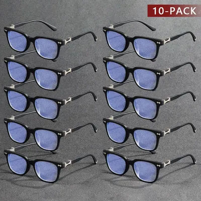 CRIXALIS 10 pièces Anti lumière bleue lunettes pour femmes hommes carré décontracté neutre pour Halloween lunettes de noël ordinateur lunettes